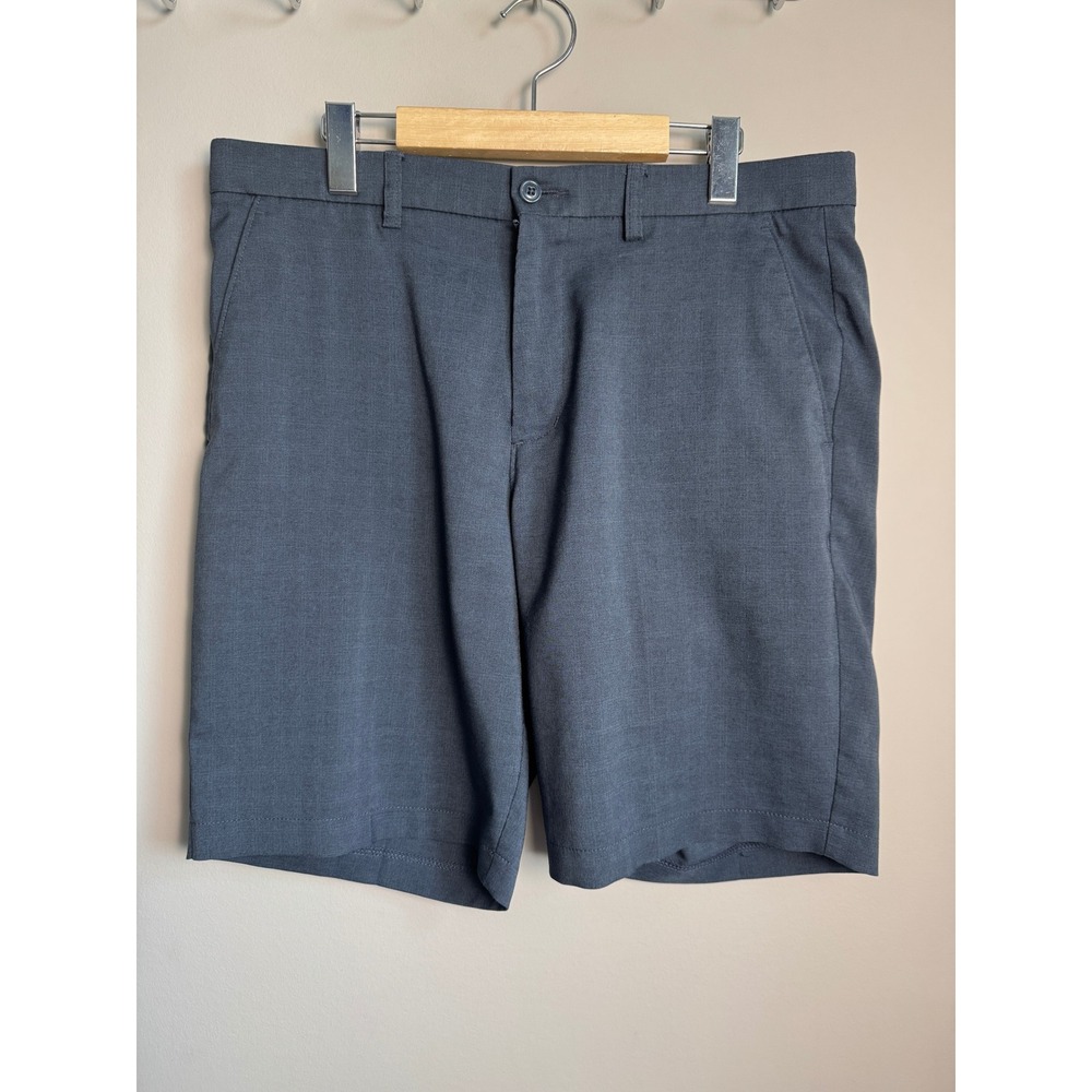 Haggar Cool‎ 18 Shorts Mens Grey 34 Flat Front Performance Golf Casual Golfcore